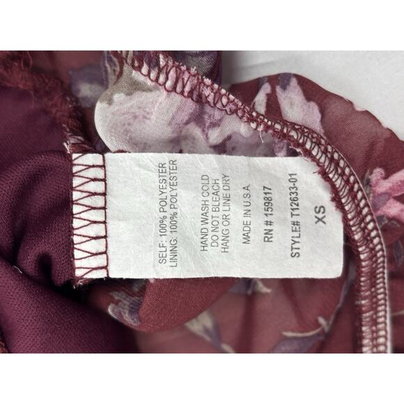 NWT Altar'd State XS Burgundy Floral Long Sleeve Crop Top Milk Maid Cottagecore - Picture 7 of 7